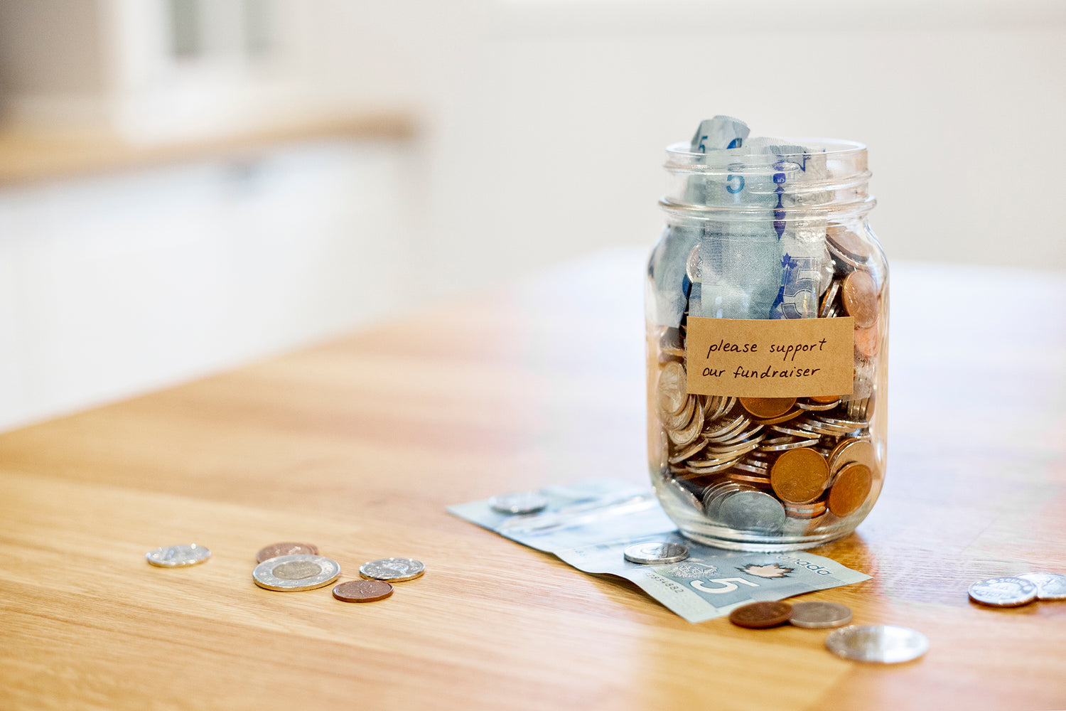 Glass jar fundraiser